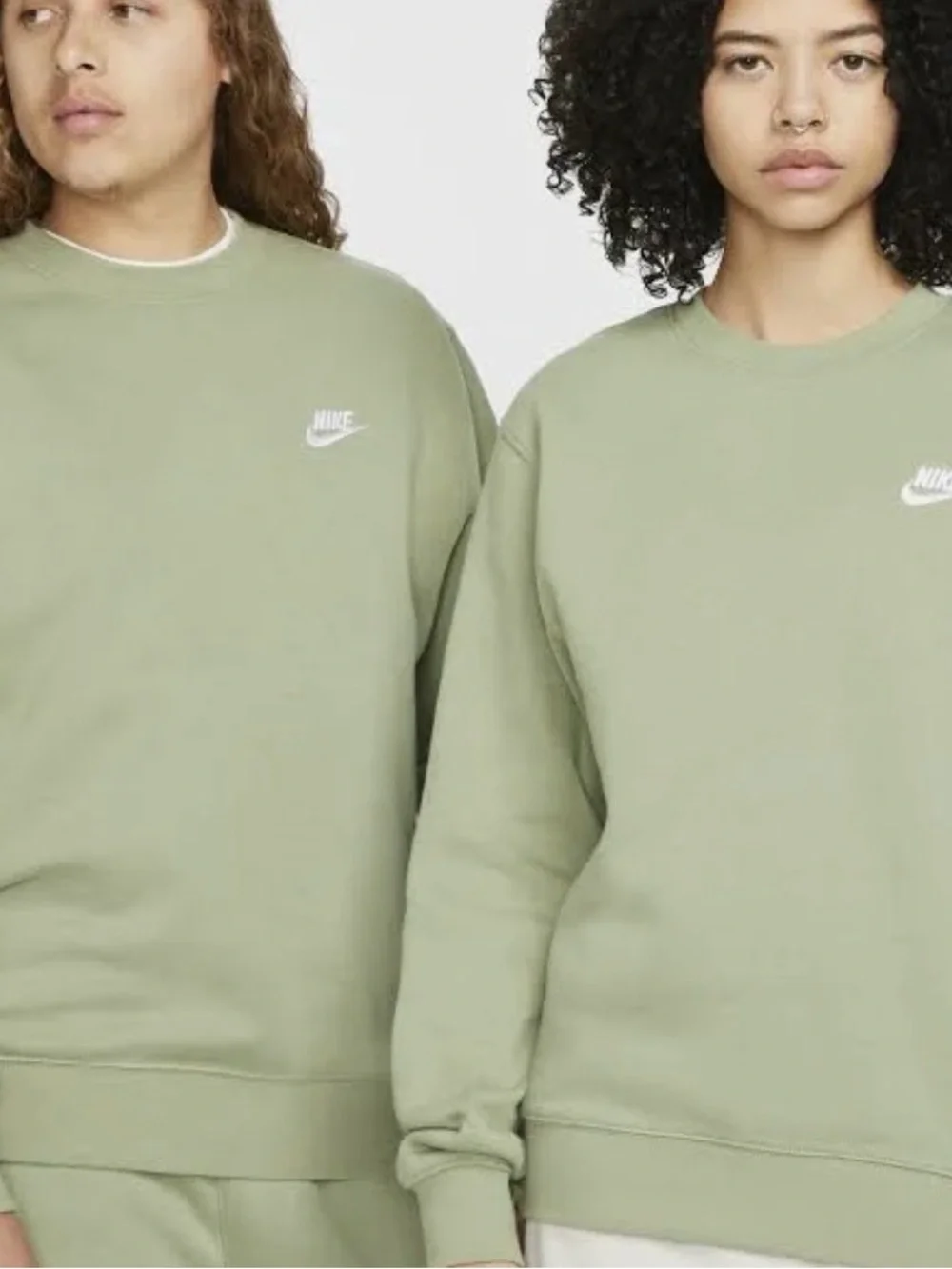 Nike Men's Light Olive Green Crewneck Sweatshirt